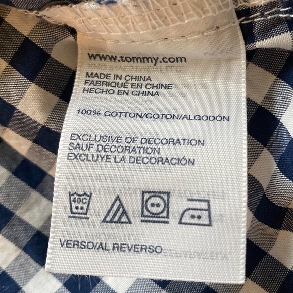 Tommy Hilfiger Blue‎ and White Check Shirt Sz. S (8/10 Boys) - Picture 6 of 6